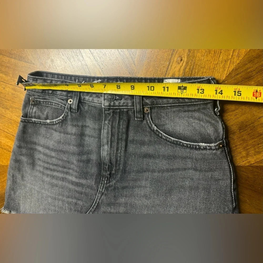 Free People Bailey Frayed Denim Mini Skirt Black Wash Boho Size 27 - Picture 5 of 7